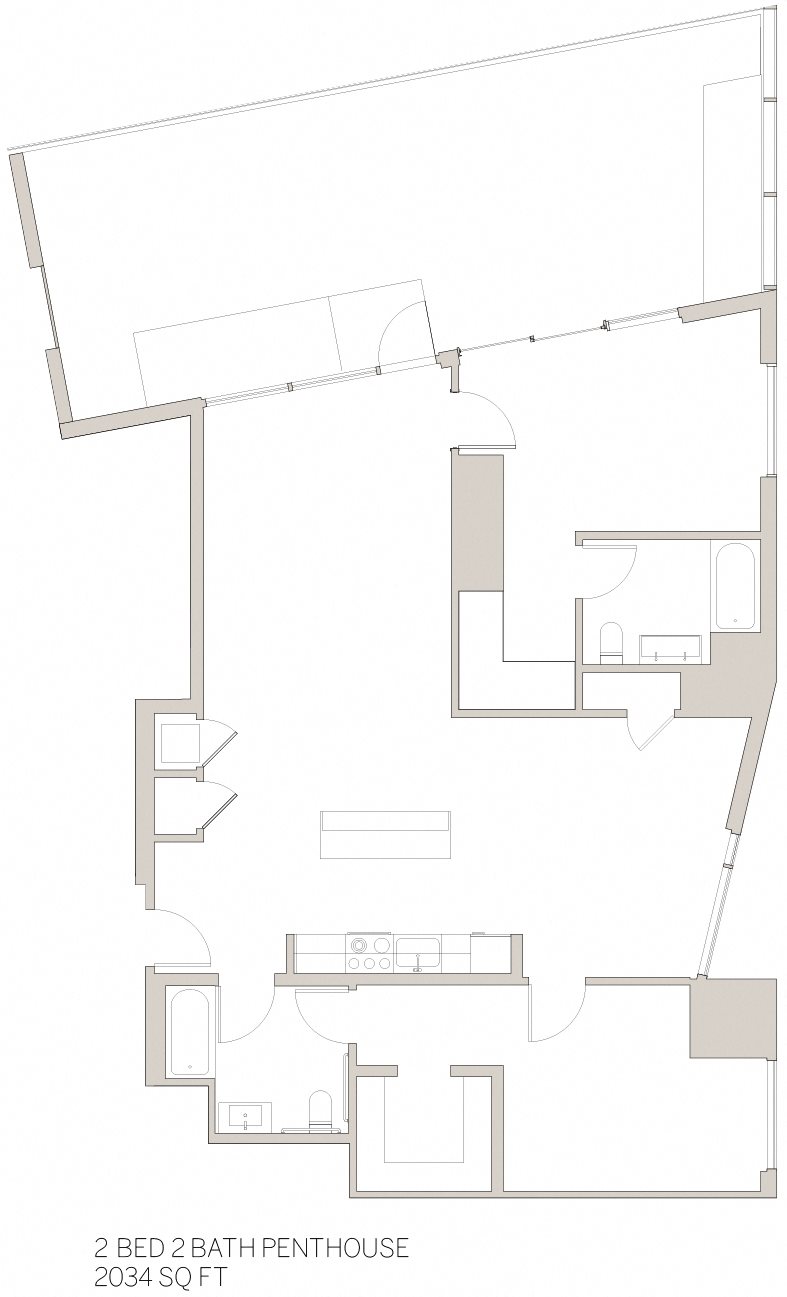 Two Bedroom Penthouse - T Floor Plan 13
